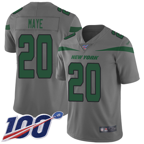 New York Jets Limited Gray Youth Marcus Maye Jersey NFL Football #20 100th Season Inverted Legend